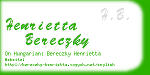 henrietta bereczky business card